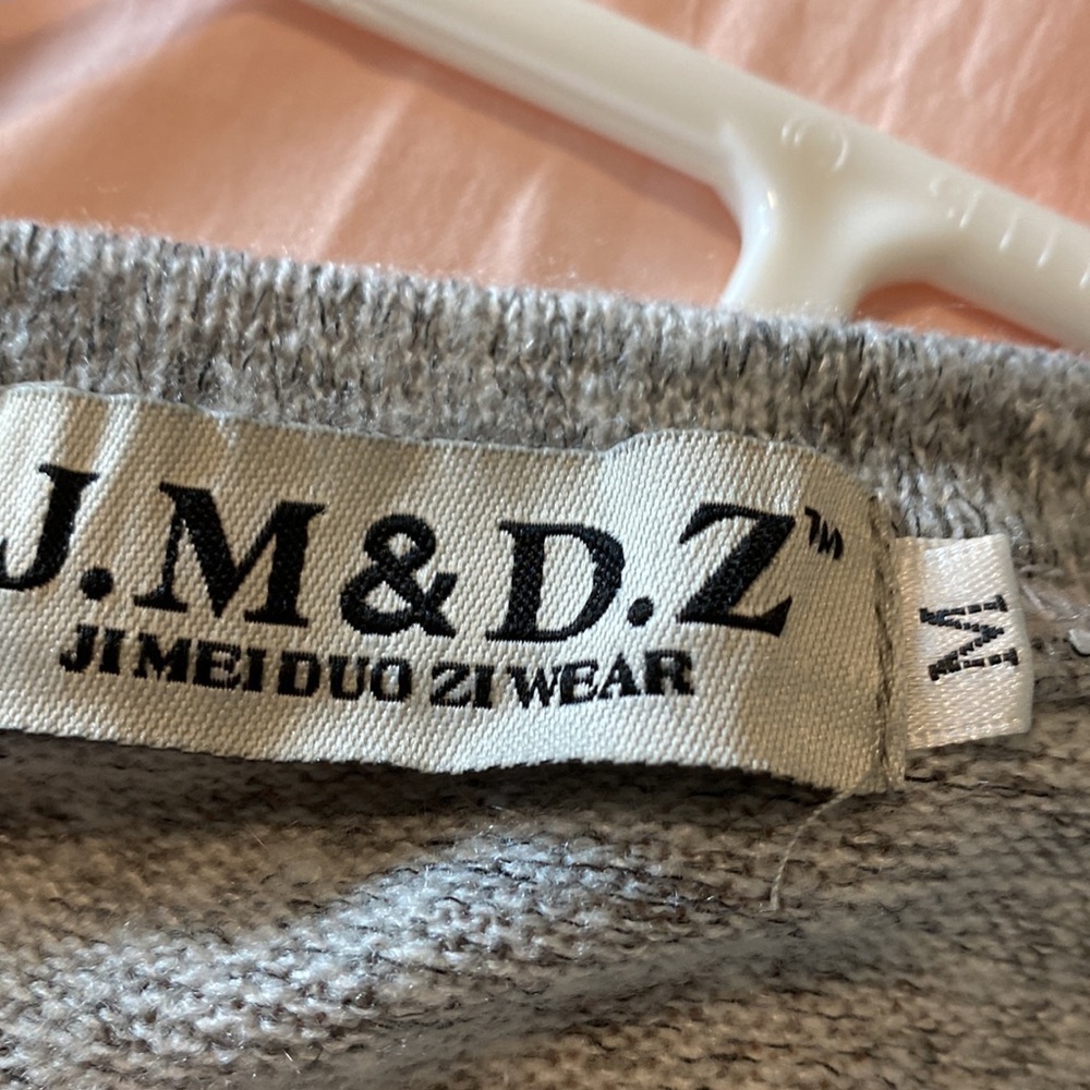 J.M & D.Z layered lace Heather grey long sleeve sweater tunic med - Picture 8 of 9